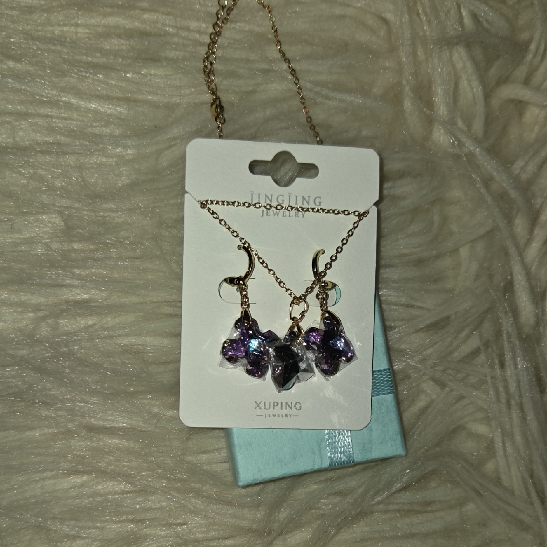 Ping Gold And Purple Necklace Set